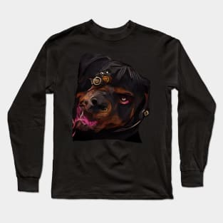 Rottweiler Steampunk gothic art Long Sleeve T-Shirt